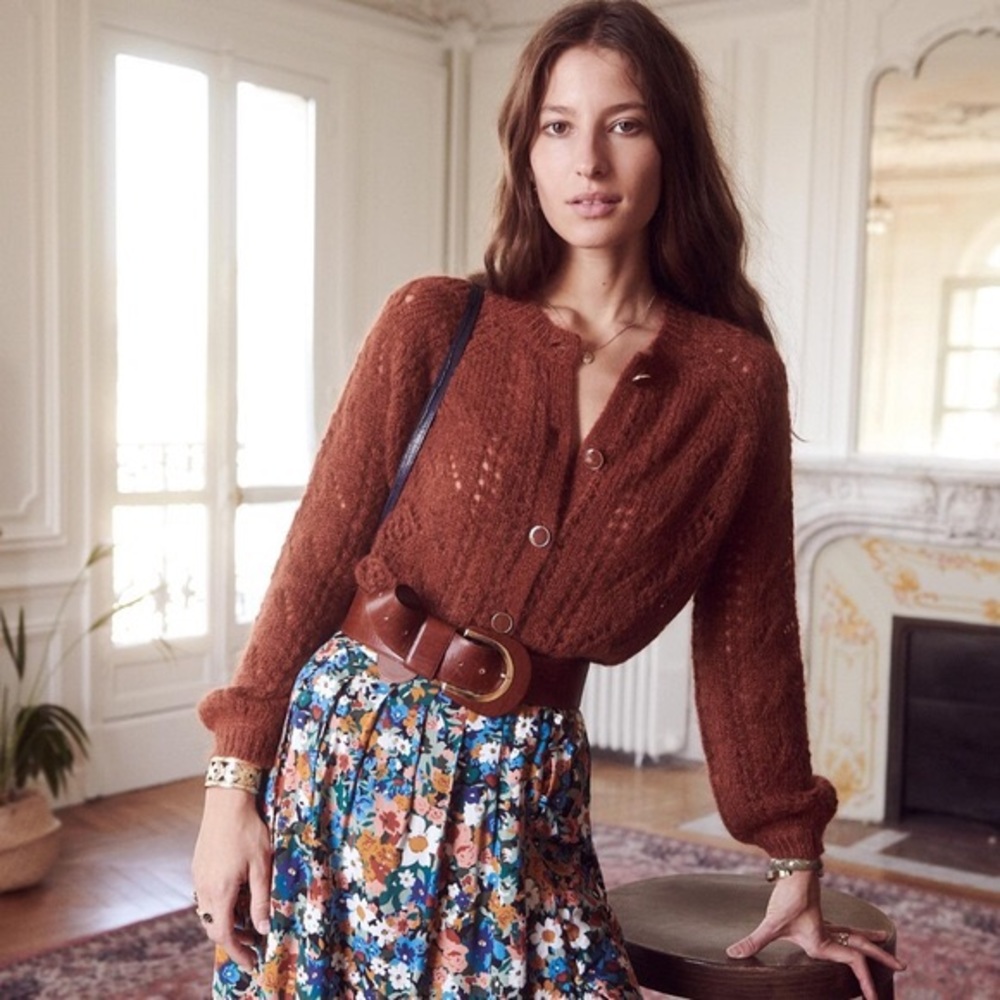 NWT Sezane Mario Sweater Moka XS
